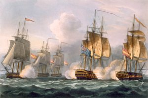 Captura del Dorothea, 15 de julio de 1798, grabado por Thomas Sutherland para 